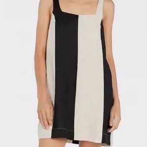 DISSH color block mini dress in Black and Cream